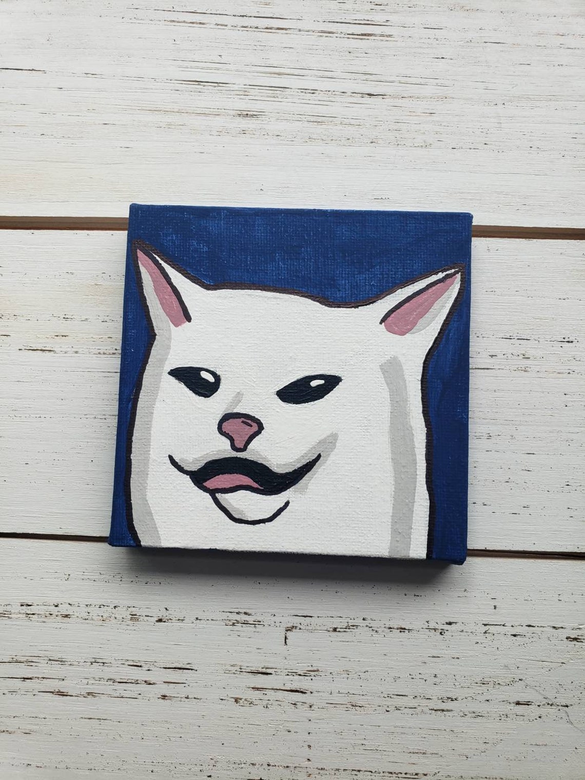 Salad cat meme painting Etsy