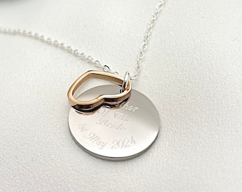 Mother Of The Bride Groom Maid of Honour Bridesmaid Personalised Necklace Date Beautiful Wedding day Gift Mum Mother In Law Friend Gift UK