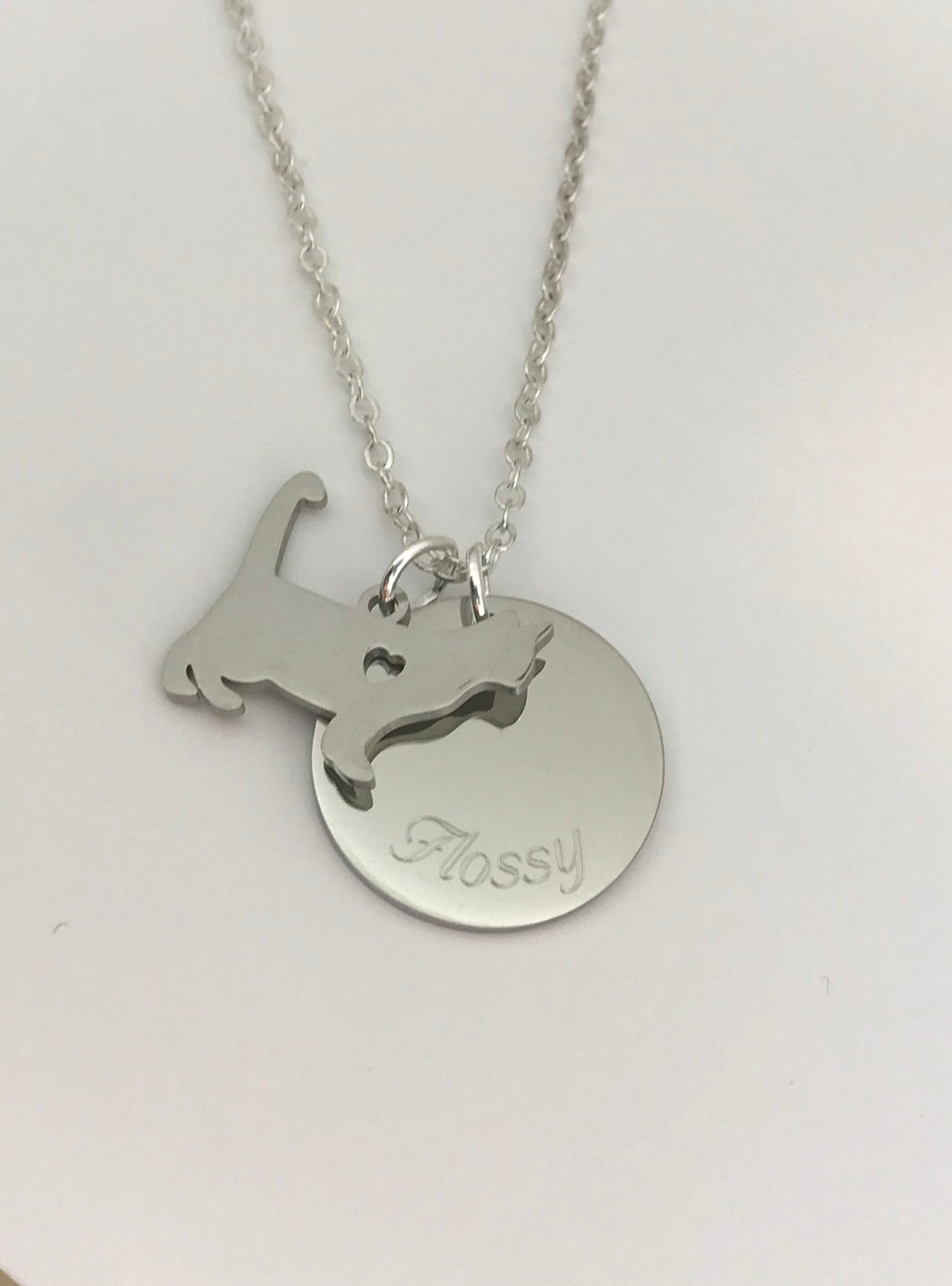 Personalised CAT Lover Name Necklace Cat Charm Birthday Etsy UK