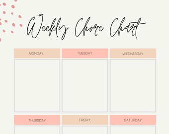 Roommate Chore Chart Etsy