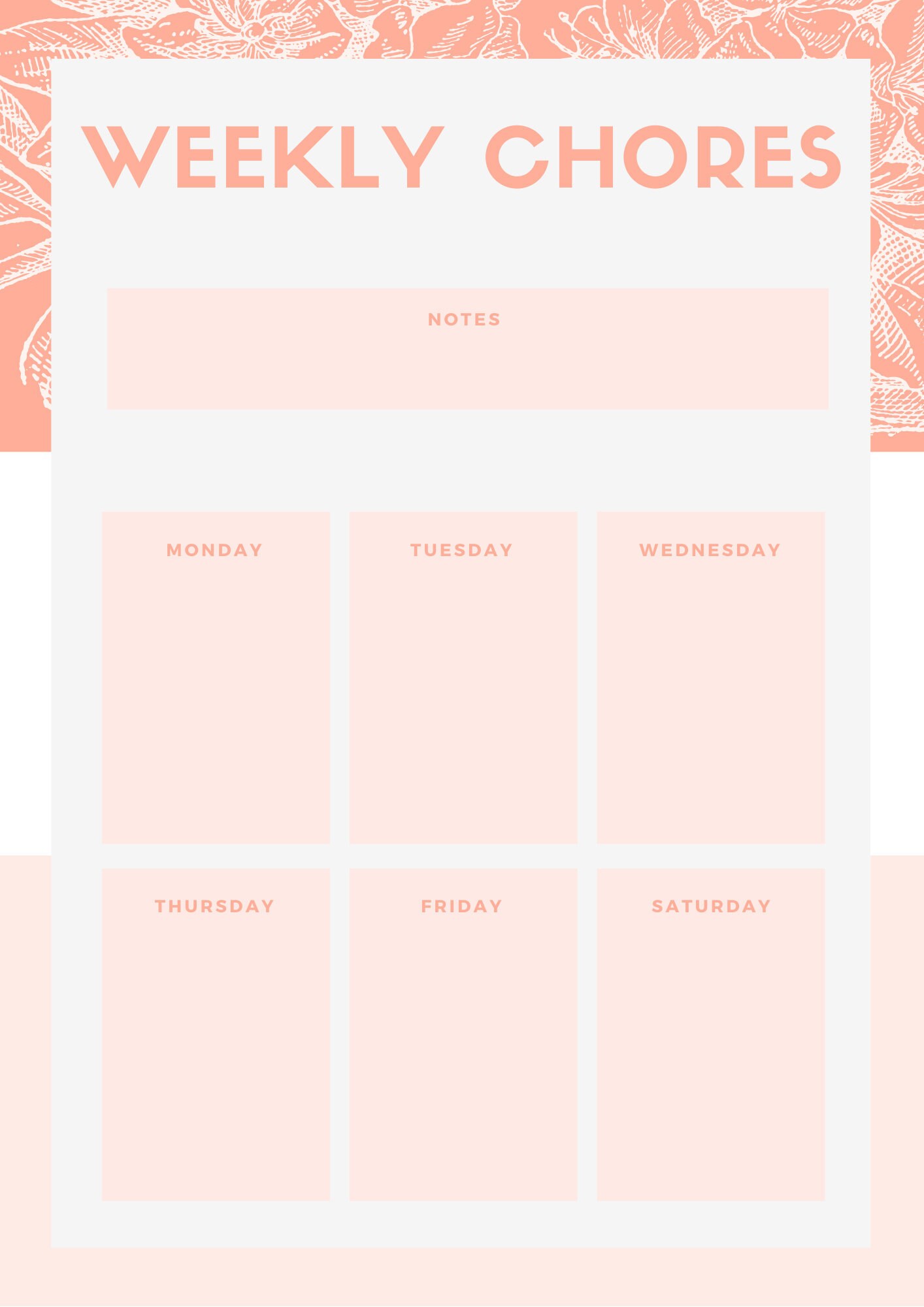 Pink digital chore chart digital download modern chore etsy