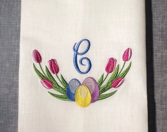 Personalized Easter Tea Towel, Easter Linens, Spring Linens, Personalized Tea Towel, Monogrammed Tea Towel, Bridal Gift, Hostess Gift