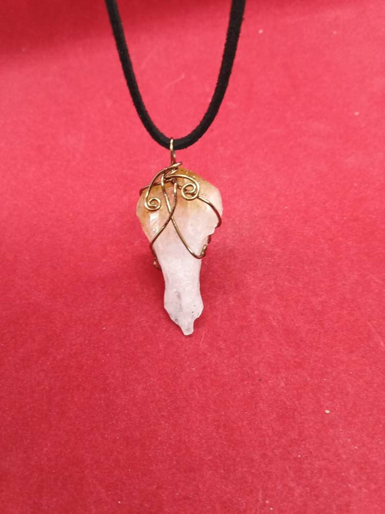 Citrine spiral pendant