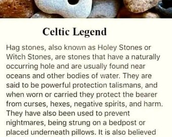 Hag stone Pendant Witches stone. Holey stone.