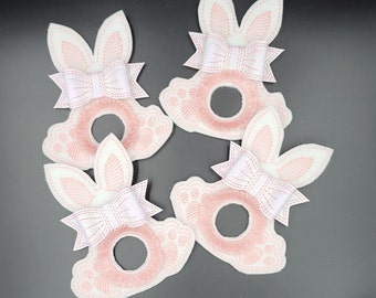 Easter Bunny Napkin Rings in Pink and Blue