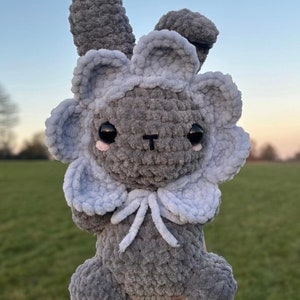 handmade crochet flower bunny plushie