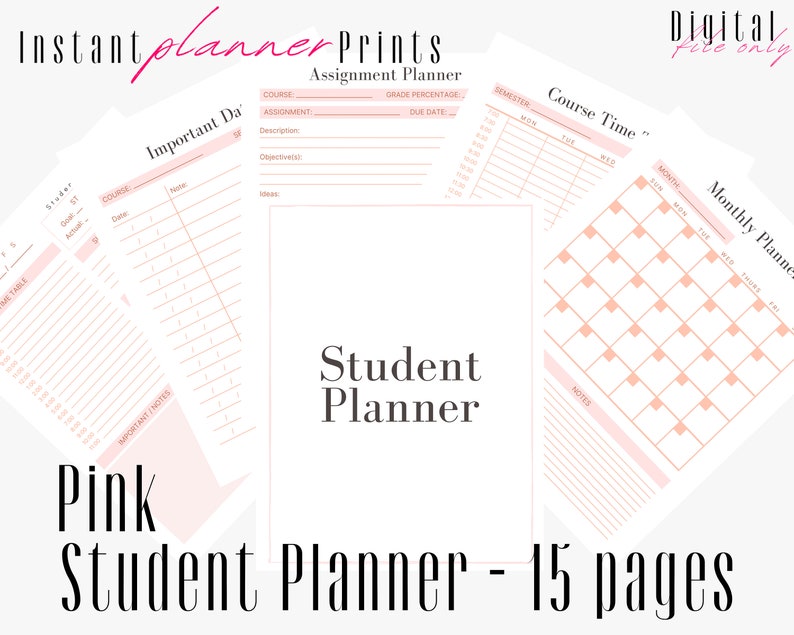 Student Journal Printable Pages student Planner Study - Etsy Hong Kong