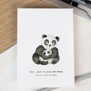 Pandas Muttertagskarte - personalisierbare Glückwunschkarte | Muttertag | Geschenk Mama und Oma | Geburtstagskarte