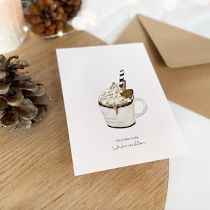 Weihnachtskarte - Wundervolle Weihnachten | Handgemalte Aquarell Karte | Künstler Karte | Grußkarte Advent