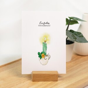 Osterkarte - Frohes Osterfest - Osterkerze | Ostern | Postkarte | Grußkarte | Aquarell Karte