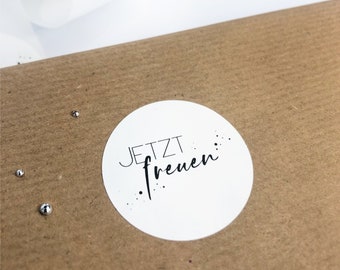 Aufkleber  - Jetzt freuen | runder Sticker | ab 10 Stück | Danke für deine Bestellung | Verpackungsdesign