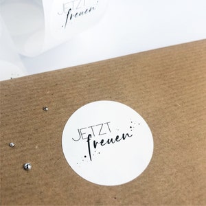 Aufkleber  - Jetzt freuen | runder Sticker | ab 10 Stück | Danke für deine Bestellung | Verpackungsdesign