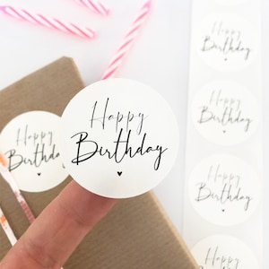 Aufkleber  - Happy Birthday | runder Sticker | ab 10 Stück | Geburtstag | Geschenkaufkleber