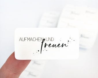 Aufkleber  - Aufmachen und Freuen | Sticker | ab 10 Stück | Danke für deine Bestellung | Verpackungsdesign