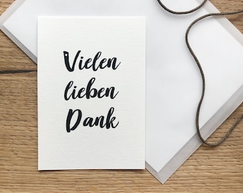 Mini Karte - Vielen lieben Dank | Geschenkverpackung | Kärtchen zum Danke sagen