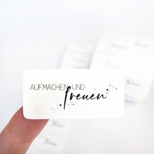 Aufkleber  - Aufmachen und Freuen | Sticker | ab 10 Stück | Danke für deine Bestellung | Verpackungsdesign