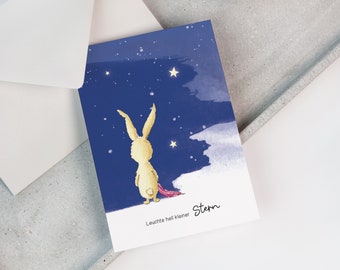 Trauerkarte - Leuchte hell kleiner Stern | Kondolenzkarte mit Spruch | Sternenkinder | Kind | Trauergeschenk | Beileidsbekundung