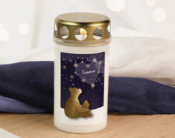 Grabkerze - Silvester | Frohes neues Jahr im Himmel | Neujahr | Sternenkind | Kerze Friedhof | Grablicht | Grabschmuck