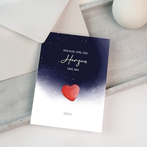Personalisierbare Trauerkarte - Herz | Kondolenzkarte mit Spruch | Sternenkinder | Kind | Trauergeschenk | Beileidsbekundung
