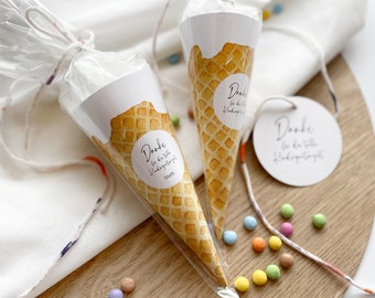 DIY Mini Zuckertüten - Eis | Kindergarten Abschiedsgeschenk | Erzieherin | Danke für die tolle Kindergartenzeit | Personalisierbar