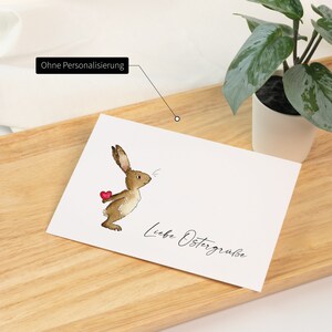 Personalisierbare Osterkarte Liebe Ostergrüße Karte mit Namen Osterhase Geschenk Ostern Ohne Name