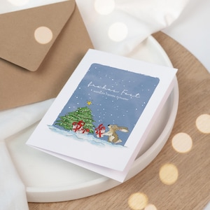 Personalisierbare Weihnachtskarte - Frohes Fest | Grußkarte Weihnachten Advent | handgezeichnet | Kleines Weihnachtsgeschenk