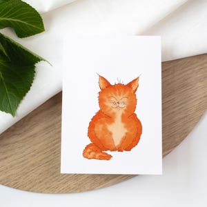 Karte - Katze | Grußkarte für Katzenliebhaber | Mieze | Kater | Aquarell Kätzchen