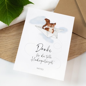 Karte für den Kindergarten Abschied - Papierflieger | personalisierbare Grußkarte | Für Erzieherinnen zum Dankeschön sagen