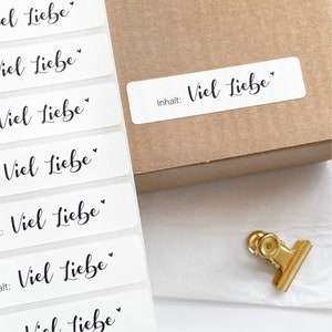 Aufkleber - Inhalt: Viel Liebe | Sticker | ab 10 Stück | Handgemacht | Danke für deine Bestellung