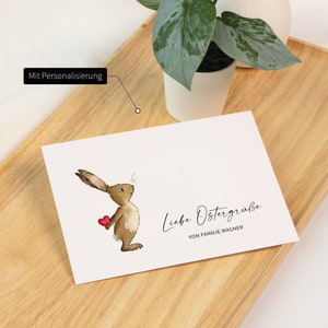 Personalisierbare Osterkarte Liebe Ostergrüße Karte mit Namen Osterhase Geschenk Ostern Mit Name