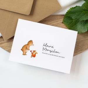 Karte Kindergarten Abschied - Bär und Eichhörnchen | Geschenk Erzieherinnen Lehrer | Danke sagen | Abschiedsgeschenk