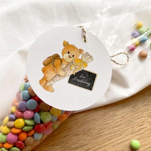 Geschenk zur Einschulung - Anhänger Teddy Bär | Schulstart | Schulanfang | optional mit Spitztüten | Schulkind