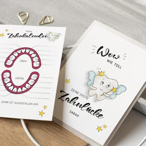Personalisierbare Zahnfee Karte - Prinzessin | Zahnfee Post | Zahnkalender optional | Erster Wackelzahn Urkunde