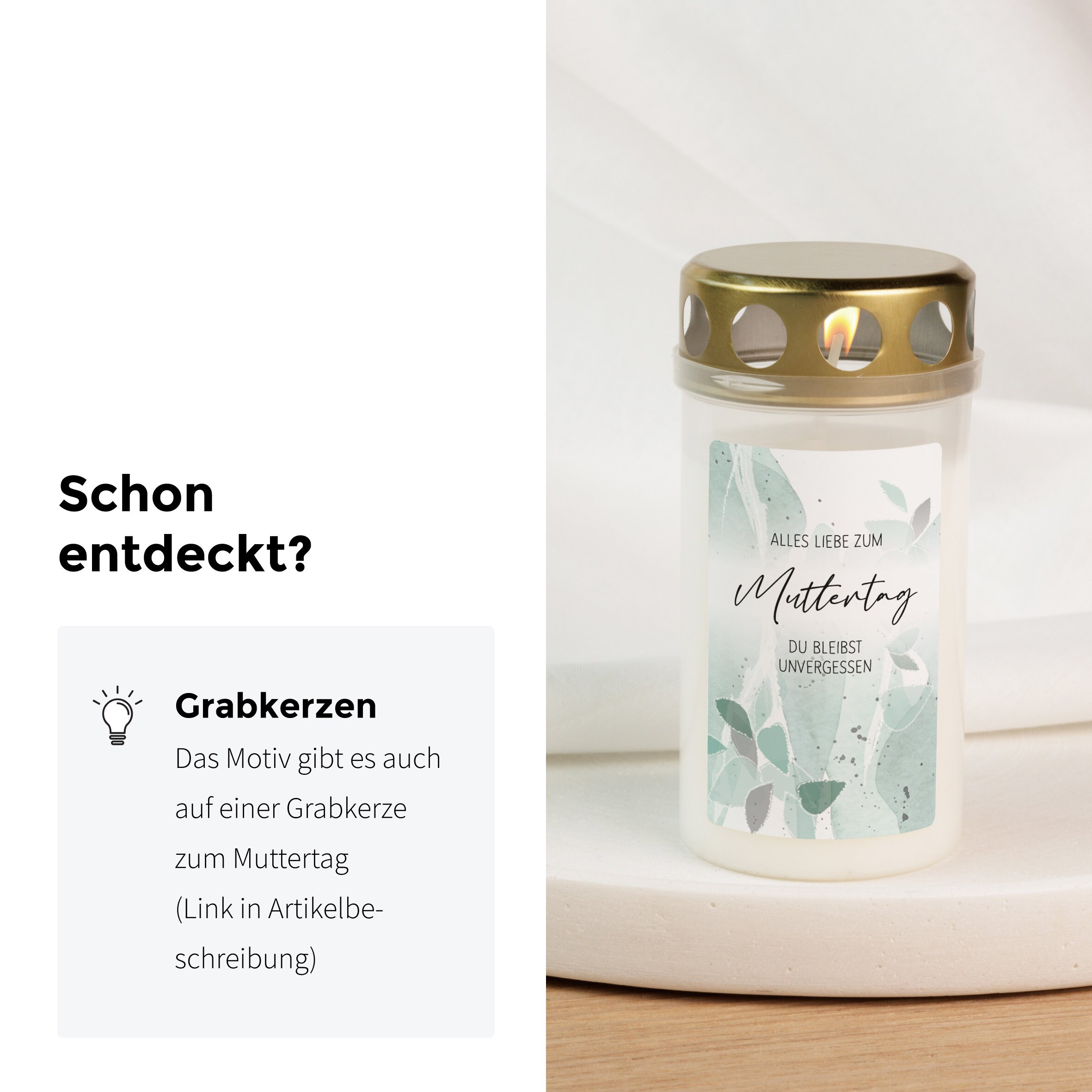 Grabkerze - Vatertag | Unvergessen | Papa | Friedhofskerze | Grablicht | Gedenklicht | Grab Dekoration