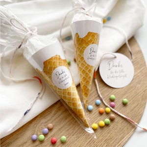 DIY Mini Zuckertüten - Eis | Kindergarten Abschiedsgeschenk | Erzieherin | Danke für die tolle Kindergartenzeit | Personalisierbar