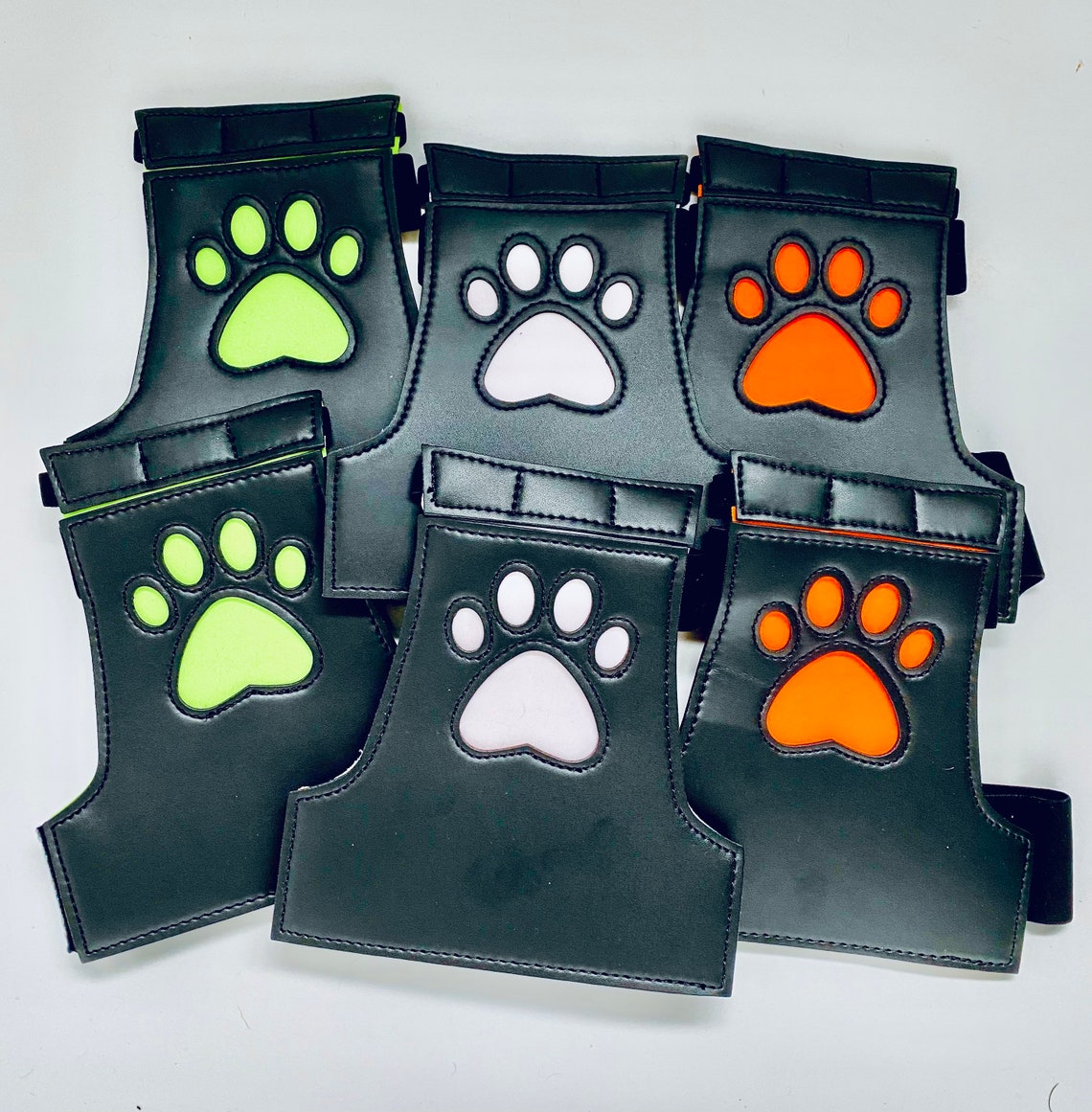 Pup Play Mitts Open Handed Mitts Pup Play Gloves Neon Green Etsy