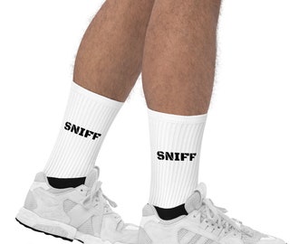 SNIFF Crew Socks: Cushioned Bottom, Ribbed Leg