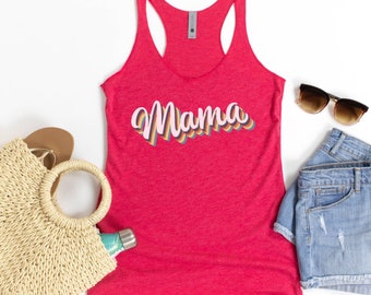 Retro Mama Tank, Mothers Day Gift, Mama Shirt, Mommy Shirt, Gift for Mom, Gift for Her, Mom Life shirt, Baby Shower Gift, Gift for New Mom