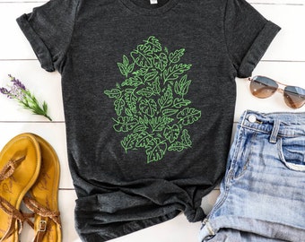 Botanical Tshirt, Cute plant shirt, environment tee, Boho nature shirt, gardening tee, nature lover t-shirt, plant lover shirt, Jungle tee