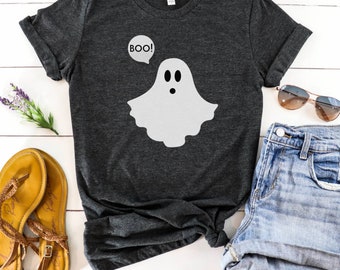 Halloween Ghost Shirt, Halloween Party Shirt, Boo Ghost Shirt, Autumn Shirt, Trick or Treat Shirt, Cute Ghost, Halloween Gift, Boo Tshirt