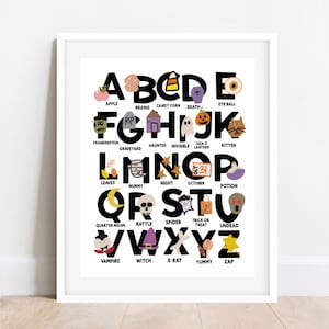Halloween Alphabet Print, Classroom ABC’s, Kids Halloween Decor, Classroom Decor, Spooky Season, Halloween Print, ABC Print, Physical Print