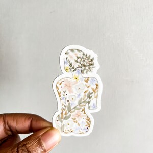 Woman’s Body Sticker, Floral Woman Sticker, Body Positive, Floral ...