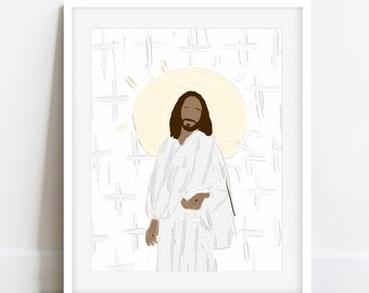 Jesus Print, Christian Print, Christian Artist, Christ Painting, Jesus Art, Print For Home, Picture Of Christ, Home Decor, Religious Art
