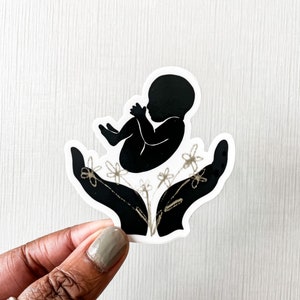 Midwife Sticker, Doula Sticker, Womb Sticker, Baby Shower Sticker, Birth Sticker, Labor And Delivery Nurse Gift, Birth Support, Floral Gift