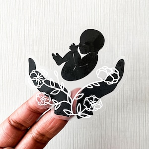 Clear Midwife Sticker, Doula Sticker, Womb Sticker, Baby Shower Sticker, Birth Sticker, Labor And Delivery Nurse Gift, Birth Support, Gift
