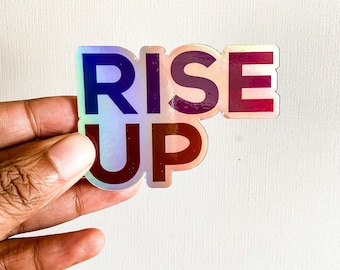 Rise Up Sticker, Holographic Sticker, End Human Trafficking, Save The Children, Car Sticker, Vinyl Decal, Laptop Sticker, Hydroflask Sticker