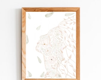 She Is Hope, Heavenly Mother, Christian Art, LDS Art, Modern LDS Print, Heavenly Mother Print, Floral Watercolor Art, Decor For Home