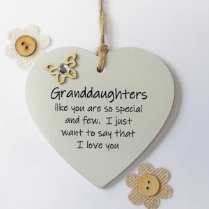 Amazing Granddaughters Like You Are Special And Few Wooden Gift Heart Plaque/Sign