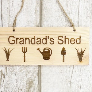 Grandad&#39;s/Grampy/Grandpa/Granny&#39;s Shed Indoor/Outdoor Wooden Shed Sign