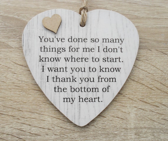 Thank You From The Bottom Of My Heart Friendship Wooden Gift Etsy